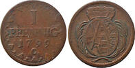 Sachsen Albertinische Linie 1 Pfennig Schön 228 . Friedrich August III. 1763-1806 . 323.2400.13 -