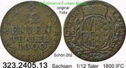 Sachsen Albertinische Linie 1/12 Taler Schön 262 . Friedrich August III. 1763-1806 . 323.2405.13 -