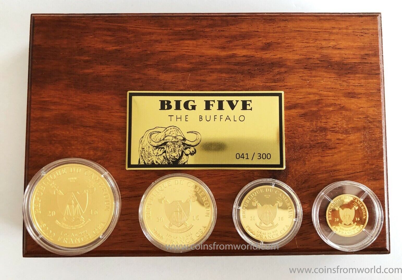 World Coins 8.500 Francs 2016 Cameroon Series Buffalo Set 4 Gold