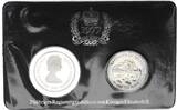 Jersey 2x 25 Pence 1977 25 jähriges Regierungsjubiläum von Königin Elizabeth II PP und BU