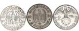 Deutschland / 3.Reich 3 x 2 Mark unserer Wahl Lot aus Garnisonskirche mit Datum und Hindenburg+Luther VF