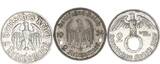 Deutschland / 3.Reich 3 x 2 Mark unserer Wahl Lot aus Garnisonskirche mit Datum und Hindenburg+Luther VF