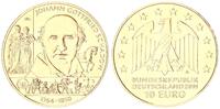 Deutschland / Eurowährung 10 Euro Gottfried Schadow Fehlprägung,Randschrift dezentriert, vergoldet -
