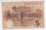 Gera, Thüringen 5 Pfennig Stadt, Notgeld -