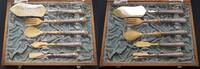 Besteck 5 Teile aus Bein/Stahl mit Silbergriff -