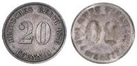 Kaiserreich 20 Pfennig Einseitige Probe der Wertseite mit Riffelrand -