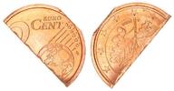 Deutschland / Bundesrepublik Fehlprägung 2 Cent Fehlprägung entwertet durch Zerschneiden, Fehlpr. 180° Stempeldr. -