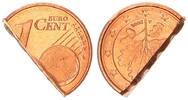 Deutschland / Bundesrepublik Fehlprägung 1 Cent Fehlprägung entwertet durch Zerschneiden, Fehlpr. 180° Stempeldr. -
