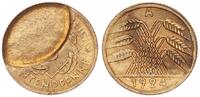 Deutschland / Weimar 5 Rentenpfennig Fehlprägung , Abdruck eines mitgeprägten Rohlings -
