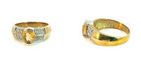 375 Gold Ring mit Citrin & Diamanten, 4,87g, Ringgröße 62 -