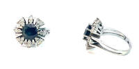 585 Gold Ring mit Diamanten und blau Saphiren Ringgröße 50-51 -