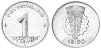 Deutschland / DDR 1 Pfennig Alu 1950 E BU (MS65-70), Prachtexemplar