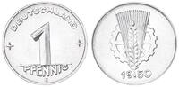 Deutschland / DDR 1 Pfennig Alu 1950 E BU (MS65-70), Prachtexemplar