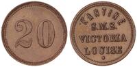 Kaiserreich 20 Pfennig 1896-1922 Wertmarke Kantine SMS Victoria Louise aEF