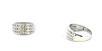 10Karat Weißgold Ring mit vielen Diamanten, 10Karat Gold, Ringgröße 62 -
