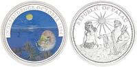 Palau 5 Dollar Farbmünze Neptun - Schutz der Meeresfauna - Artenvielfalt -