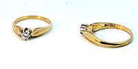 585 Gold Ring mit Diamant (0,18 Karat), 3,3g Ringgröße 55 -