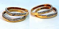 585 Gold Ringe mit Zirkonen, 14K Gold, Ringgröße 58 -