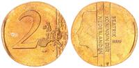Niederlande 2€ Fehlprägung nur auf Innenteil geprägt, ohne Randschrift,nur Riffelrand -