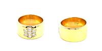 750 Gold Ring mit Diamanten, 9,7g, Ringgröße 50-51 -