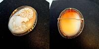 333 Gold Gemme Brosche & Anhänger,5cm hoch (siehe Foto), 4,5cm breit -