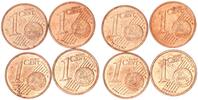 Frankreich 4 x 1 Cent Händler Lot: Probe/fehlprägung 2 x Wertseite -