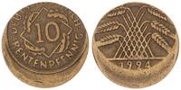 Deutschland / Weimar 10 Pfennig Fehlprägung: 20% dezentriert, ohne Riffelrand -