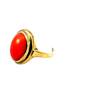 333 Gold Ring rote Koralle 333 Gold, 1,89 g, Ringgröße 51 -