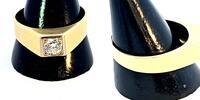 585 Gold Ring mit 0,5Karat Diamant 7,2, Ringgröße 64 -