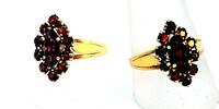 333 Gold Ring mit Granat Stein, 2,3g, Ringgröße 62-63 -