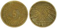 Deutschland - Weimarer Republik 5 Pfennig Fehlprägung 5 Rentenpfennig Fehlprägung: ohne Münzzeichen -