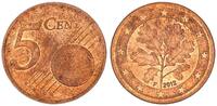 Deutschland / Bundesrepublik 5 Cent Fehlprägung: auf dünnem magnetischen Schrötling geprägt -