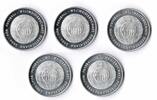 Deutschland / Eurowährung 10 Euro Fußball 2006 A D F G J komplett 10 Euro Fußball 5 Münzen, Münzzeichen A D F G J komplett, prägefrisch-st -