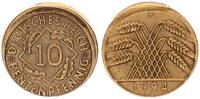 Deutschland / Weimar 10 Pfennig Fehlprägung: Wertseite dezentriert,Rand kaum geriffelt -
