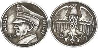 3.Reich Versilberte Medaille Adolf Hitler 5 RM ** -