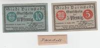 Deutschland / Darmstadt 5+10 Pfennig-Schein Deutschland / Darmstadt, 5+10 Pfennig-Schein, 1920 -