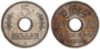 Kolonien / Ostafrika 5 Heller Lochgeld -