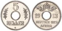 Kolonien / Ostafrika 5 Heller Lochgeld -