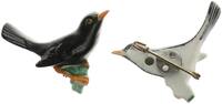 3. Reich Orden WHW Vögel unserer Heimat, Porzellanabzeichen, Amsel -