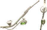 Opiumpfeife mit Turmalin Opiumpfeife mit Turmalin, Silber 800 -