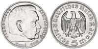 Drittes Reich 5 Mark Paul von Hindenburg -
