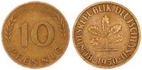 Deutschland 10 Pfennig Fehlprägung: Variante,RS. Blätter nicht im Knoten -