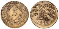 Deutschland / Weimar 5 Pfennig Fehlprägung: 15% dezentriert und 40 Grad Stempeldrehung -