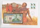Kenia 10 Shilingi Kumi-Banknote in Numisbrief Kenia, 10 Shilingi Kumi-Banknote in Numisbrief -