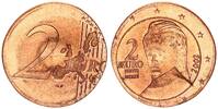 Österreich 2 Euro Fehlprägung auf 5 Cent Rohling, Rand teilweise geriffelt, ohne Randschrift, magnetisch -