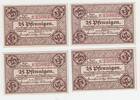 Deutschland 4 Notgeldscheine zu 25 Pfennig Deutschland, 4 Notgeldscheine der Handelskammer Hannover zu 25 Pfennig -