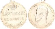 Russland Medaille Medaille Zar Nikolaus II. silberne Verdienstmedaille 1896 zur Krönung -