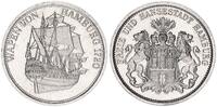 Deutschland / Bundesrepublik Medaille Hamburger Münze: Wappen von Hamburg 1720, Rs: Stempel 3 Mark Hamburg -