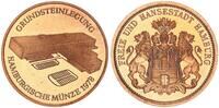 Deutschland / Bundesrepublik Medaille Hamburger Münze: Grundsteinlegung , Rs: Stempel 3 M. H. ,st, Eisen Kupferpl. -