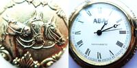 Schweiz, UNISEX Taschenuhr, originelle Unisex TASCHENUHR mit Pferden, Sprungdeckel, gute Funktion, -